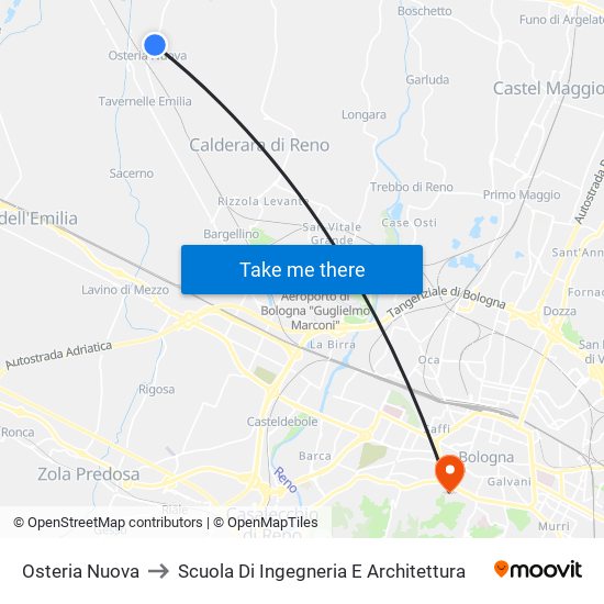 Osteria Nuova to Scuola Di Ingegneria E Architettura map