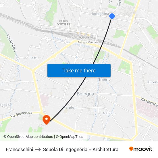 Franceschini to Scuola Di Ingegneria E Architettura map