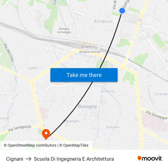 Cignani to Scuola Di Ingegneria E Architettura map