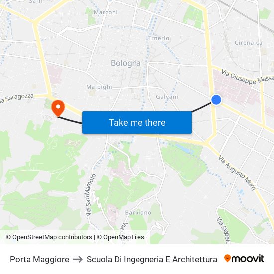 Porta Maggiore to Scuola Di Ingegneria E Architettura map