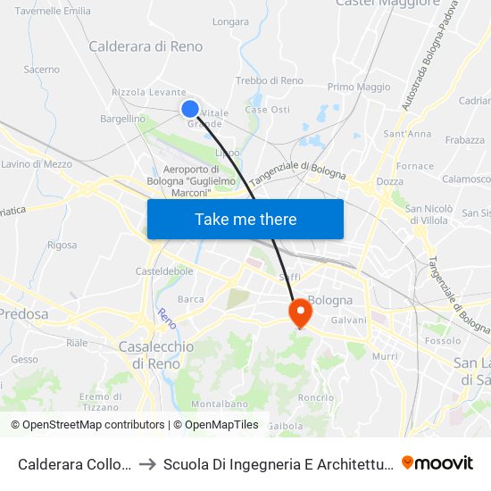 Calderara Collodi to Scuola Di Ingegneria E Architettura map