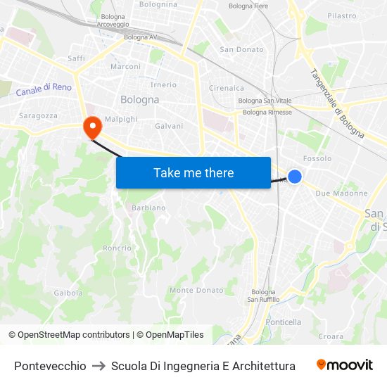 Pontevecchio to Scuola Di Ingegneria E Architettura map