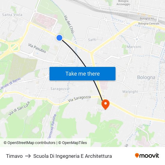 Timavo to Scuola Di Ingegneria E Architettura map