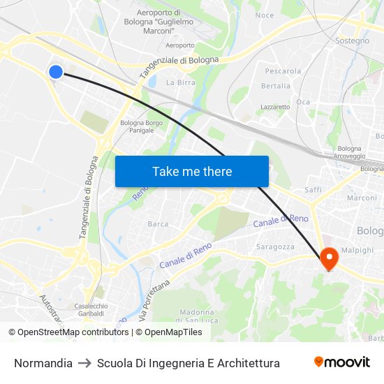 Normandia to Scuola Di Ingegneria E Architettura map