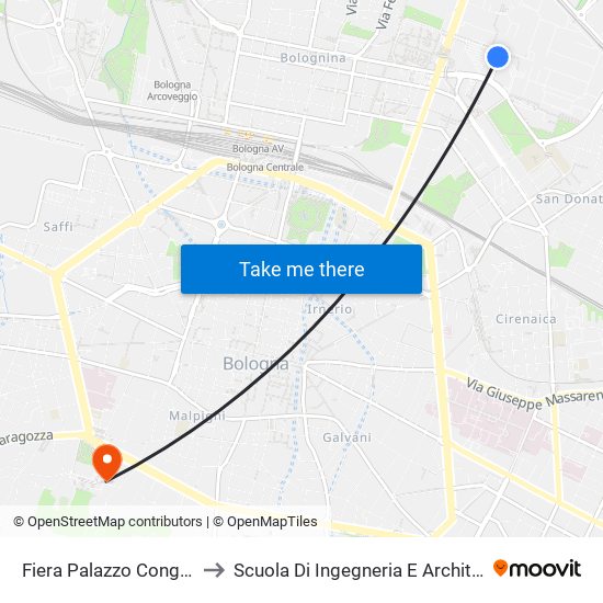 Fiera Palazzo Congressi to Scuola Di Ingegneria E Architettura map
