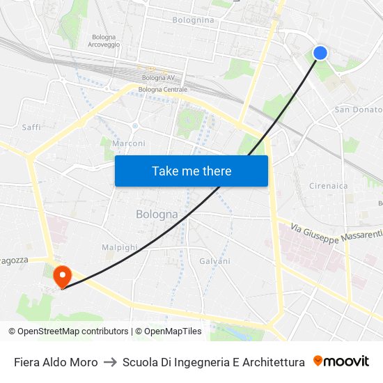 Fiera Aldo Moro to Scuola Di Ingegneria E Architettura map