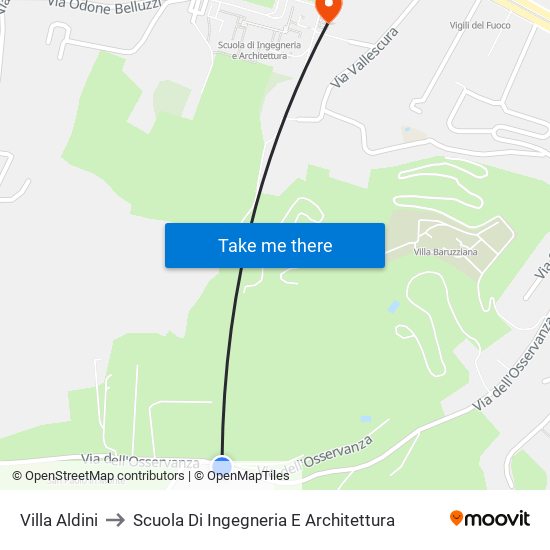 Villa Aldini to Scuola Di Ingegneria E Architettura map