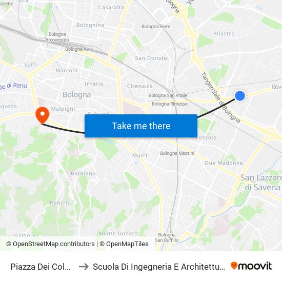 Piazza Dei Colori to Scuola Di Ingegneria E Architettura map