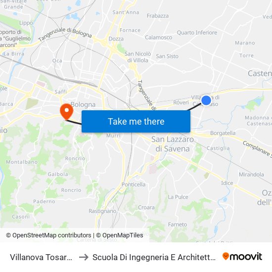 Villanova Tosarelli to Scuola Di Ingegneria E Architettura map