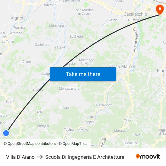 Villa D`Aiano to Scuola Di Ingegneria E Architettura map