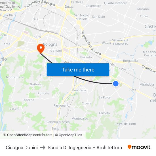 Cicogna Donini to Scuola Di Ingegneria E Architettura map