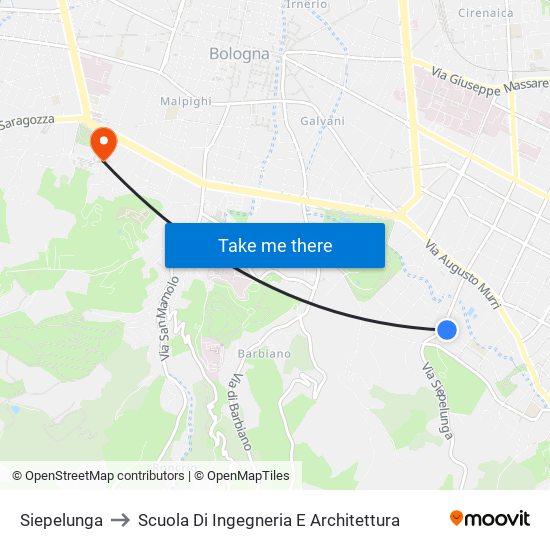 Siepelunga to Scuola Di Ingegneria E Architettura map