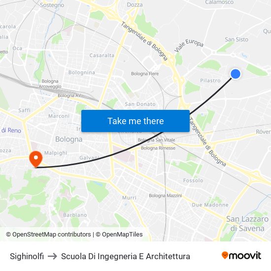 Sighinolfi to Scuola Di Ingegneria E Architettura map
