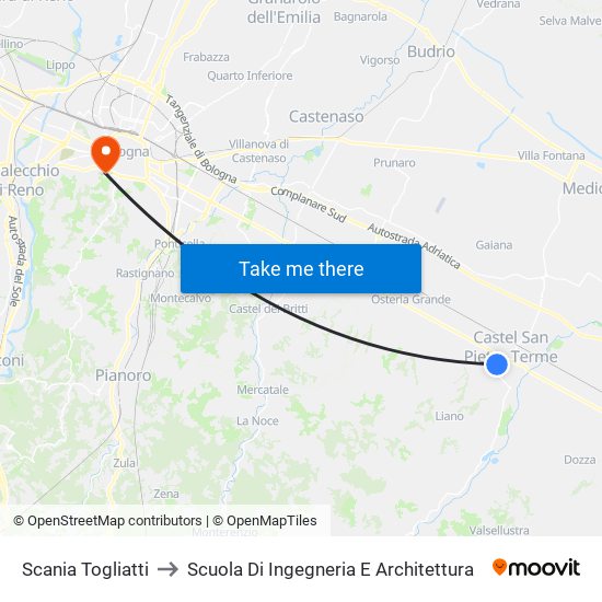 Scania Togliatti to Scuola Di Ingegneria E Architettura map