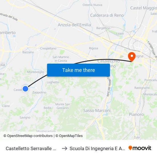 Castelletto Serravalle Motori Spa to Scuola Di Ingegneria E Architettura map