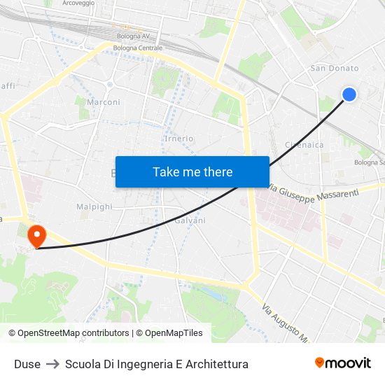 Duse to Scuola Di Ingegneria E Architettura map