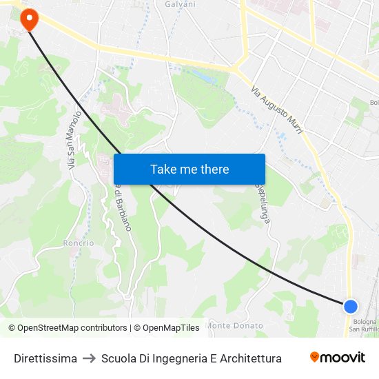 Direttissima to Scuola Di Ingegneria E Architettura map