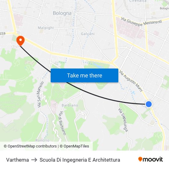 Varthema to Scuola Di Ingegneria E Architettura map
