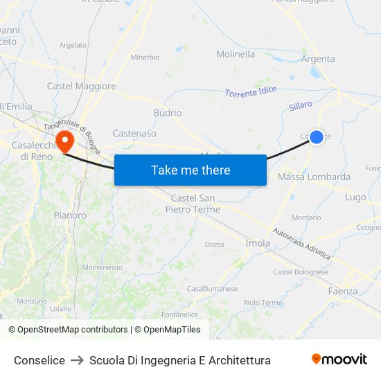 Conselice to Scuola Di Ingegneria E Architettura map