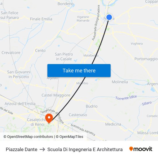 Piazzale Dante to Scuola Di Ingegneria E Architettura map