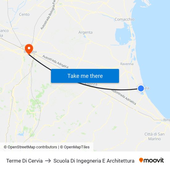 Terme Di Cervia to Scuola Di Ingegneria E Architettura map