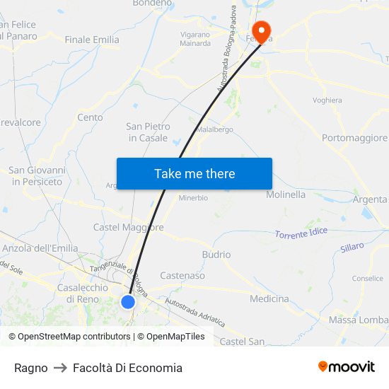 Ragno to Facoltà Di Economia map