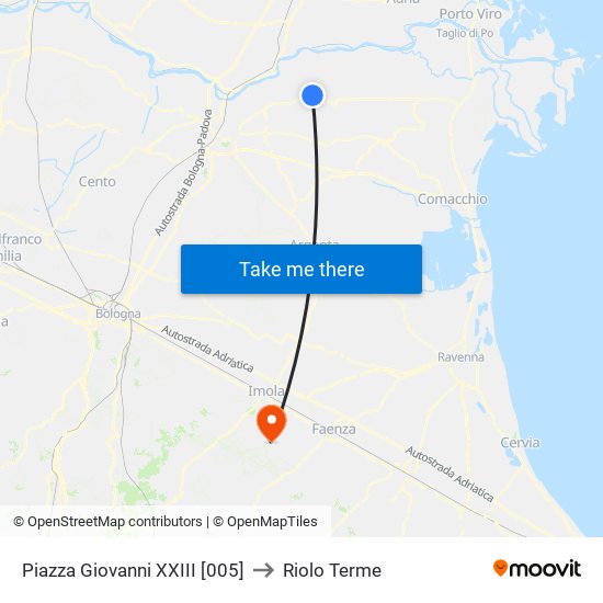 Piazza Giovanni XXIII [005] to Riolo Terme map