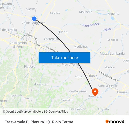 Trasversale Di Pianura to Riolo Terme map