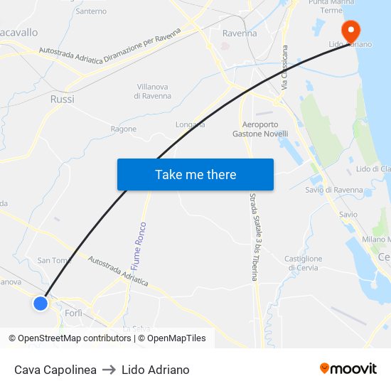 Cava Capolinea to Lido Adriano map