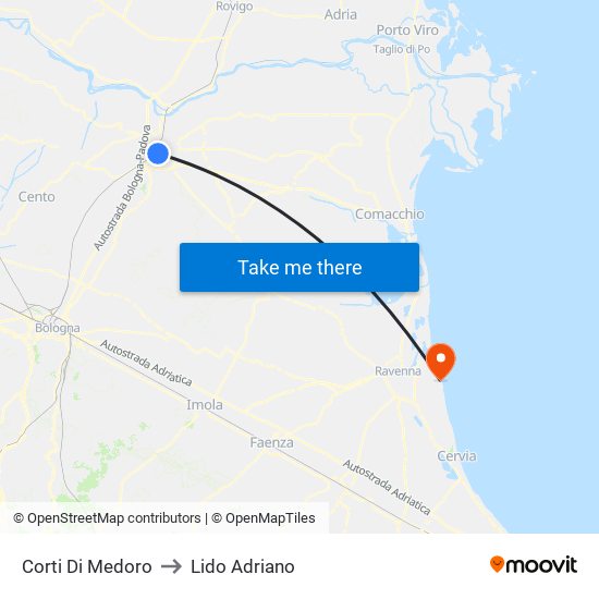 Corti Di Medoro to Lido Adriano map
