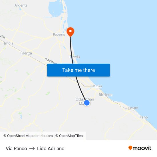 Via Ranco to Lido Adriano map