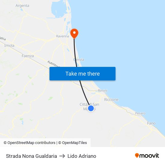 Strada Nona Gualdaria to Lido Adriano map