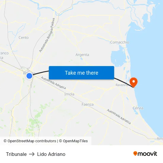 Court to Lido Adriano map