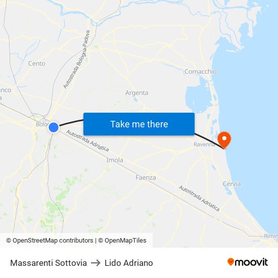 Massarenti Sottovia to Lido Adriano map
