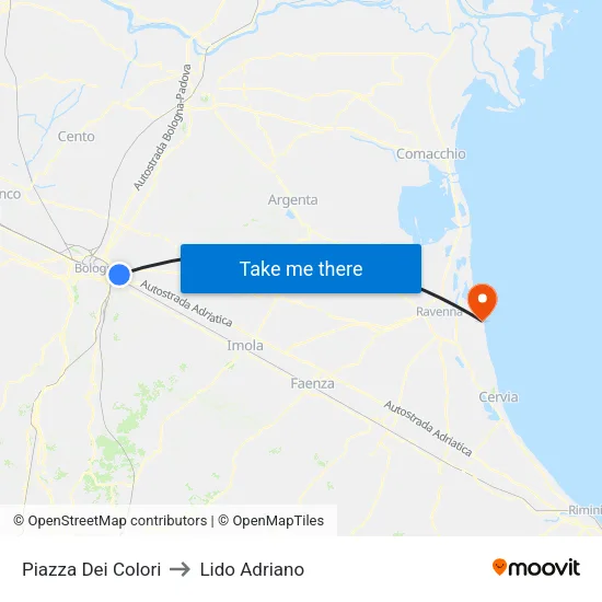 Colors Square to Lido Adriano map