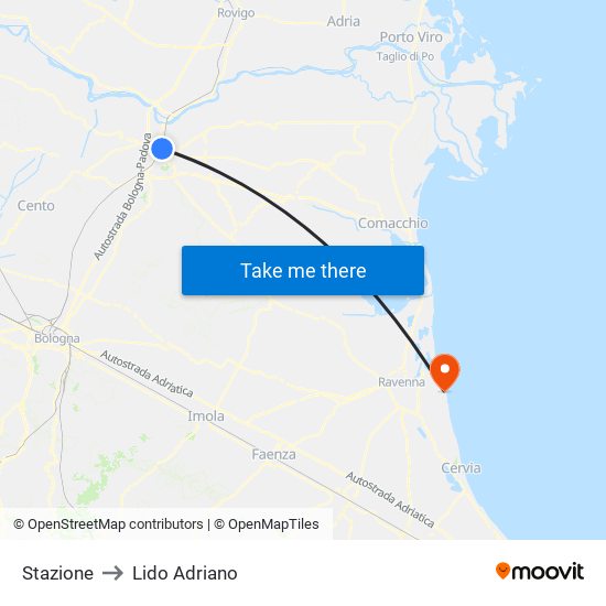 Stazione to Lido Adriano map