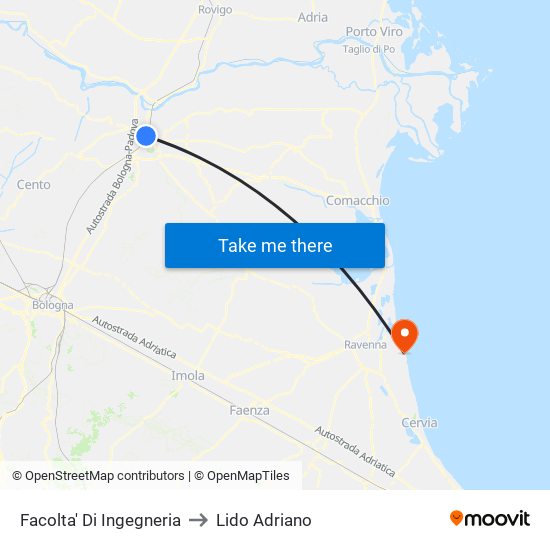Facolta' Di Ingegneria to Lido Adriano map