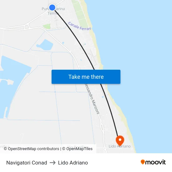 Navigatori Conad to Lido Adriano map