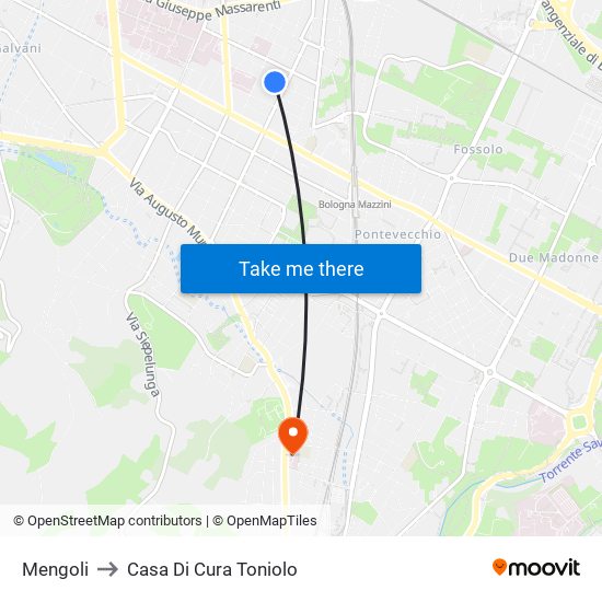 Mengoli to Casa Di Cura Toniolo map