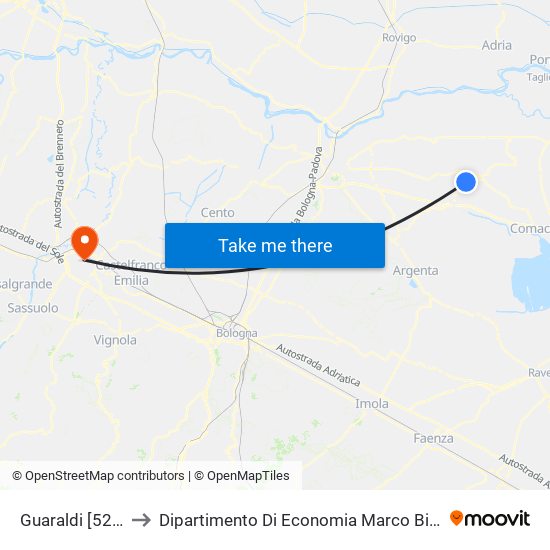 Guaraldi [526] to Dipartimento Di Economia Marco Biagi map