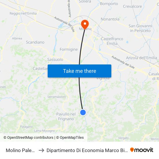 Molino Palette to Dipartimento Di Economia Marco Biagi map