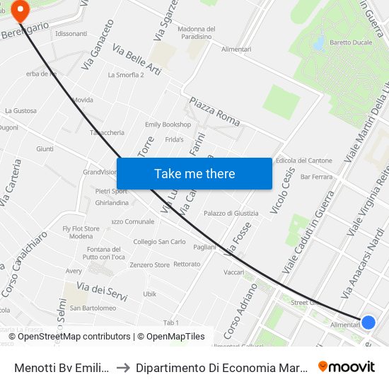 Menotti Bv Emilia Est to Dipartimento Di Economia Marco Biagi map