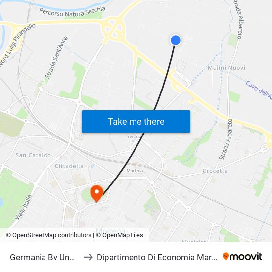 Germania Bv Ungheria to Dipartimento Di Economia Marco Biagi map