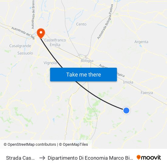 Strada Casale to Dipartimento Di Economia Marco Biagi map
