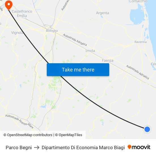 Parco Begni to Dipartimento Di Economia Marco Biagi map