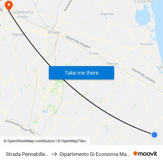 Strada Pennabillese, 27 to Dipartimento Di Economia Marco Biagi map