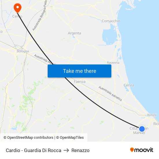 Cardio - Guardia Di Rocca to Renazzo map