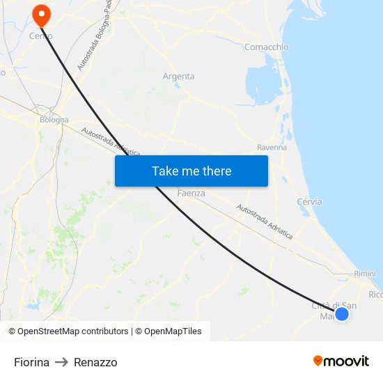 Fiorina to Renazzo map