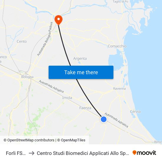 Forli FS C to Centro Studi Biomedici Applicati Allo Sport map