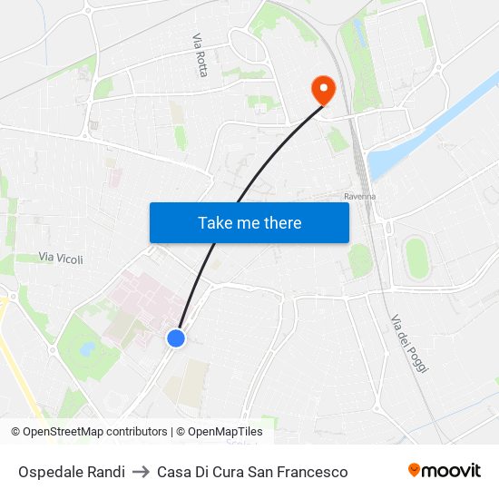 Ospedale Randi to Casa Di Cura San Francesco map